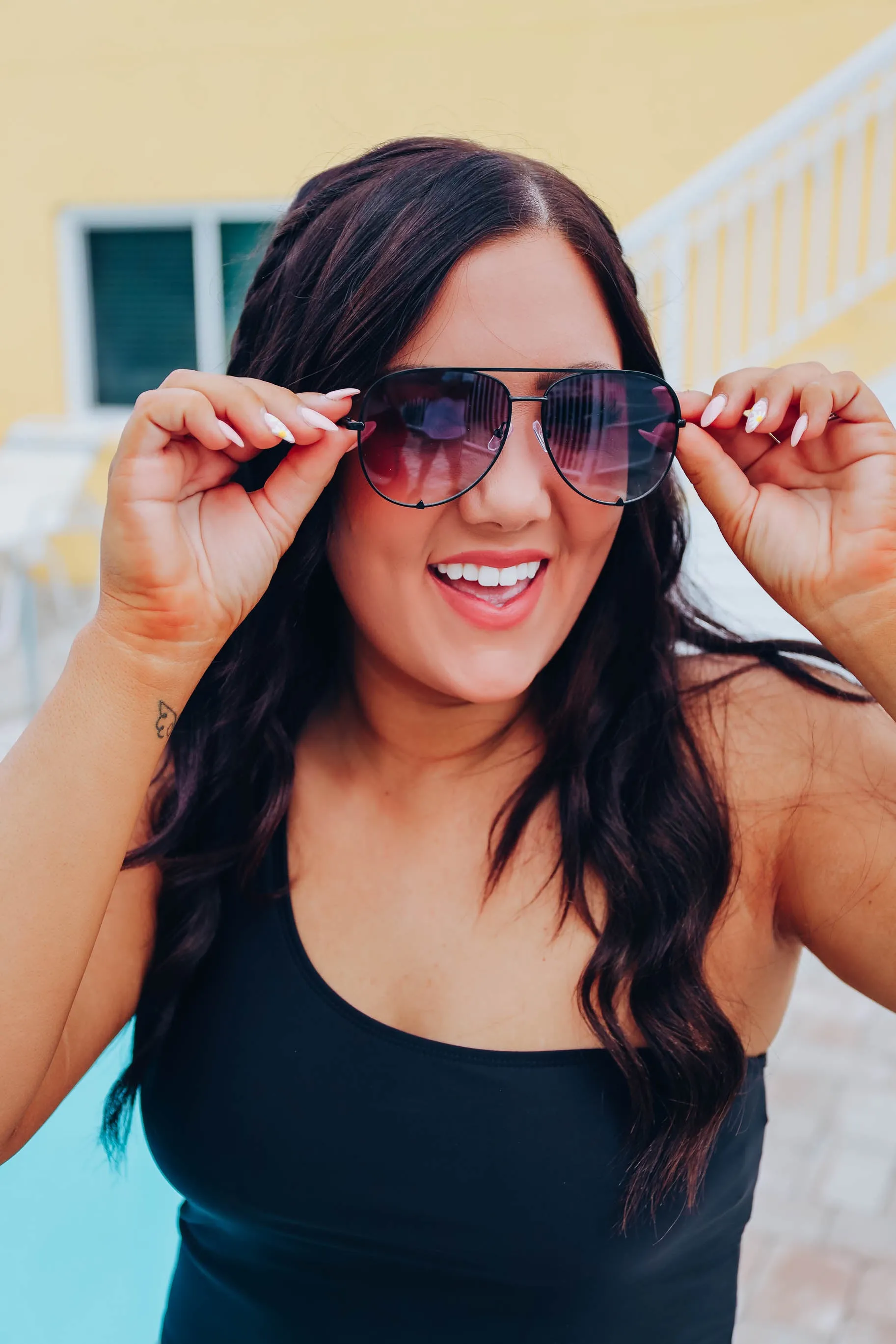 Yara Aviator Sunglasses - Faded Black