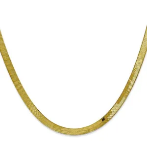 Yellow Gold (4.0mm) Silky Herringbone Necklace (16" - 20")
