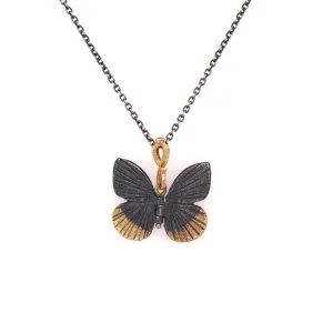 Yellow Gold Accented Baby Asterope Butterfly Pendant