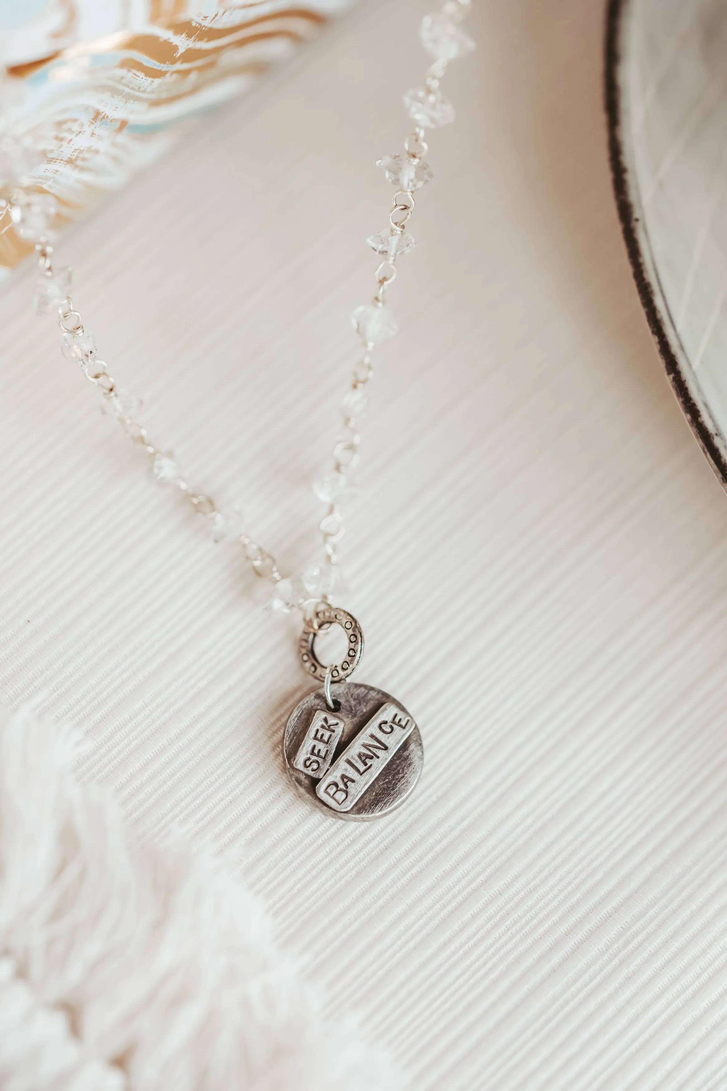 Yin Yang Herkimer Diamond Sterling Silver Necklace