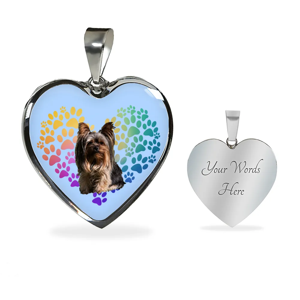 Yorkie Necklace - Heart