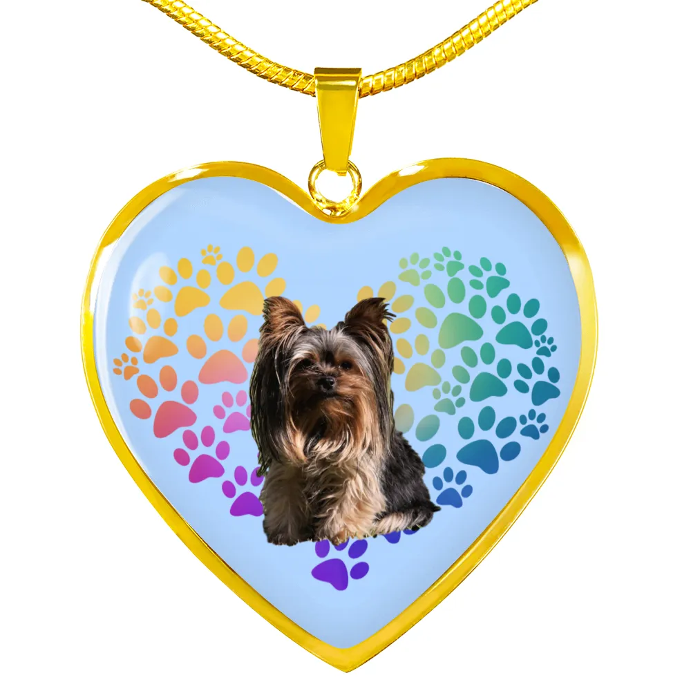 Yorkie Necklace - Heart