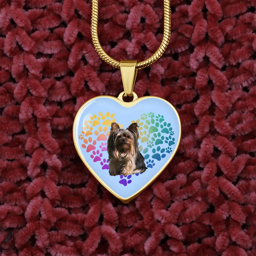 Yorkie Necklace - Heart