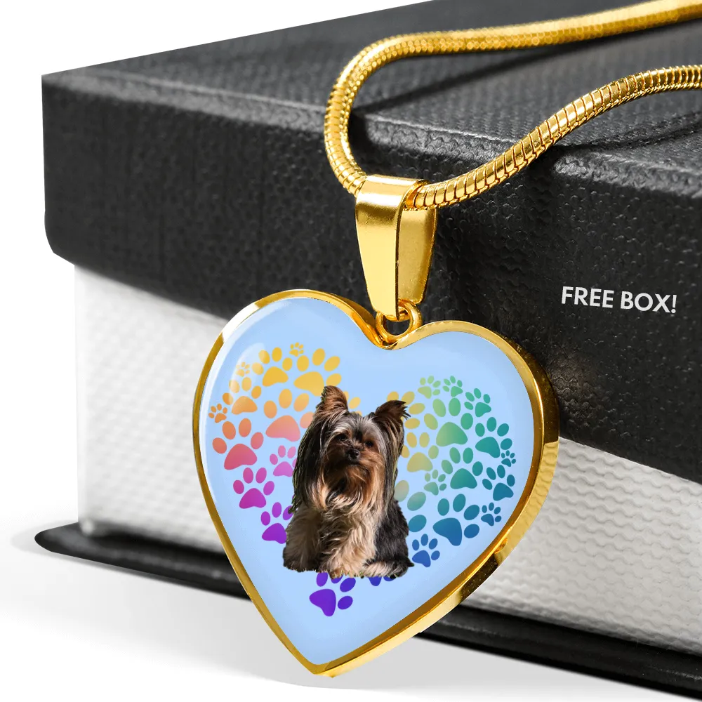Yorkie Necklace - Heart