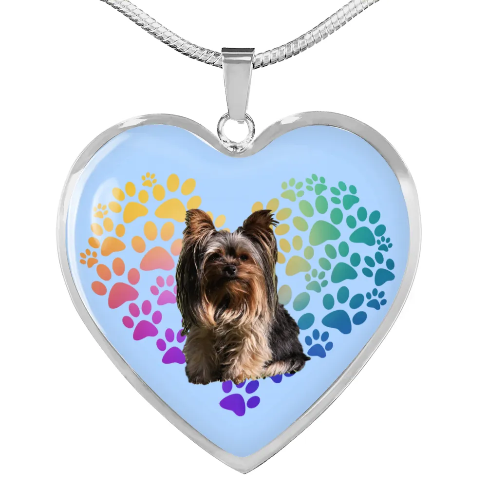 Yorkie Necklace - Heart