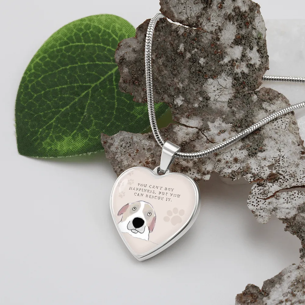 You Can't Buy Happiness But You Can Rescue It Heart Necklace