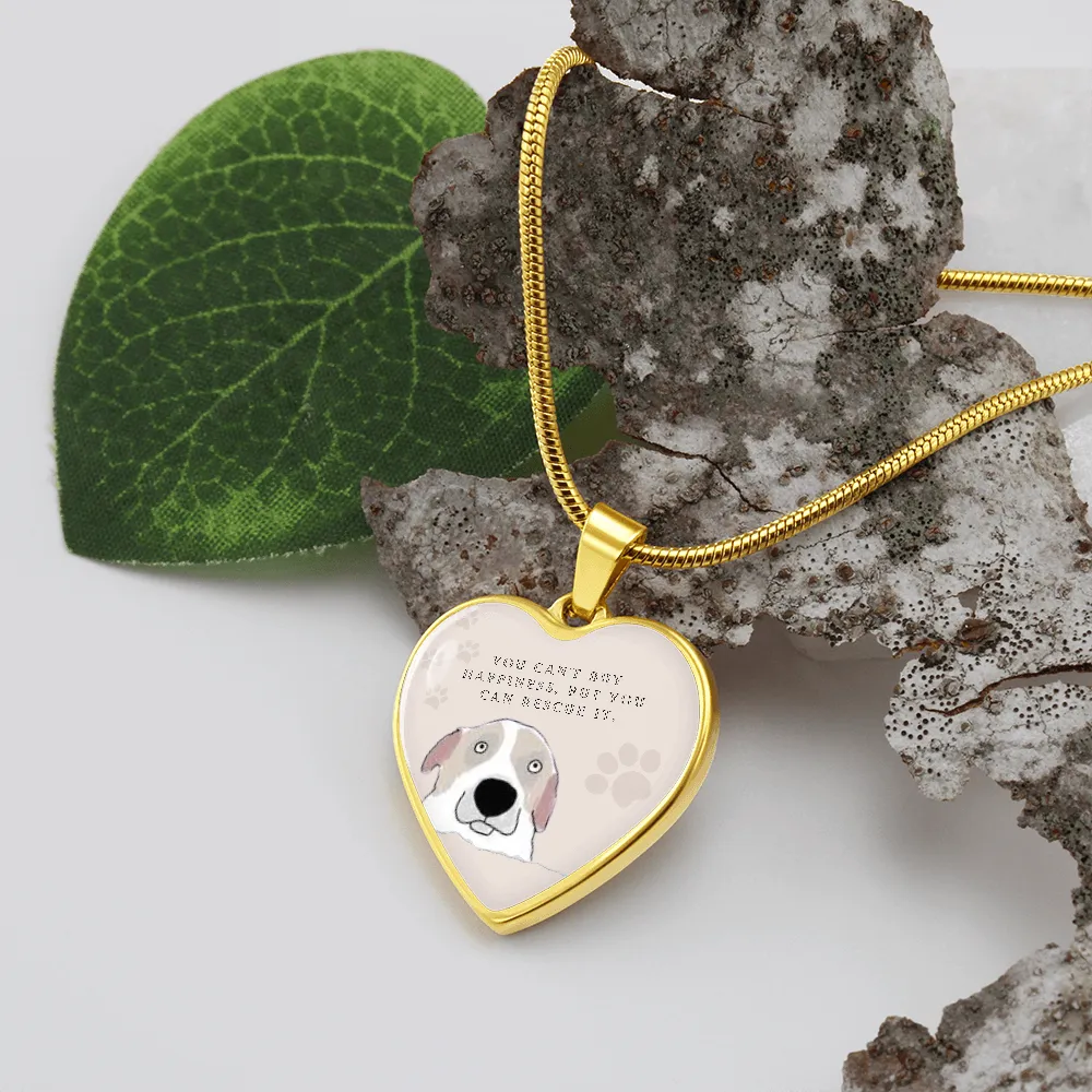 You Can't Buy Happiness But You Can Rescue It Heart Necklace