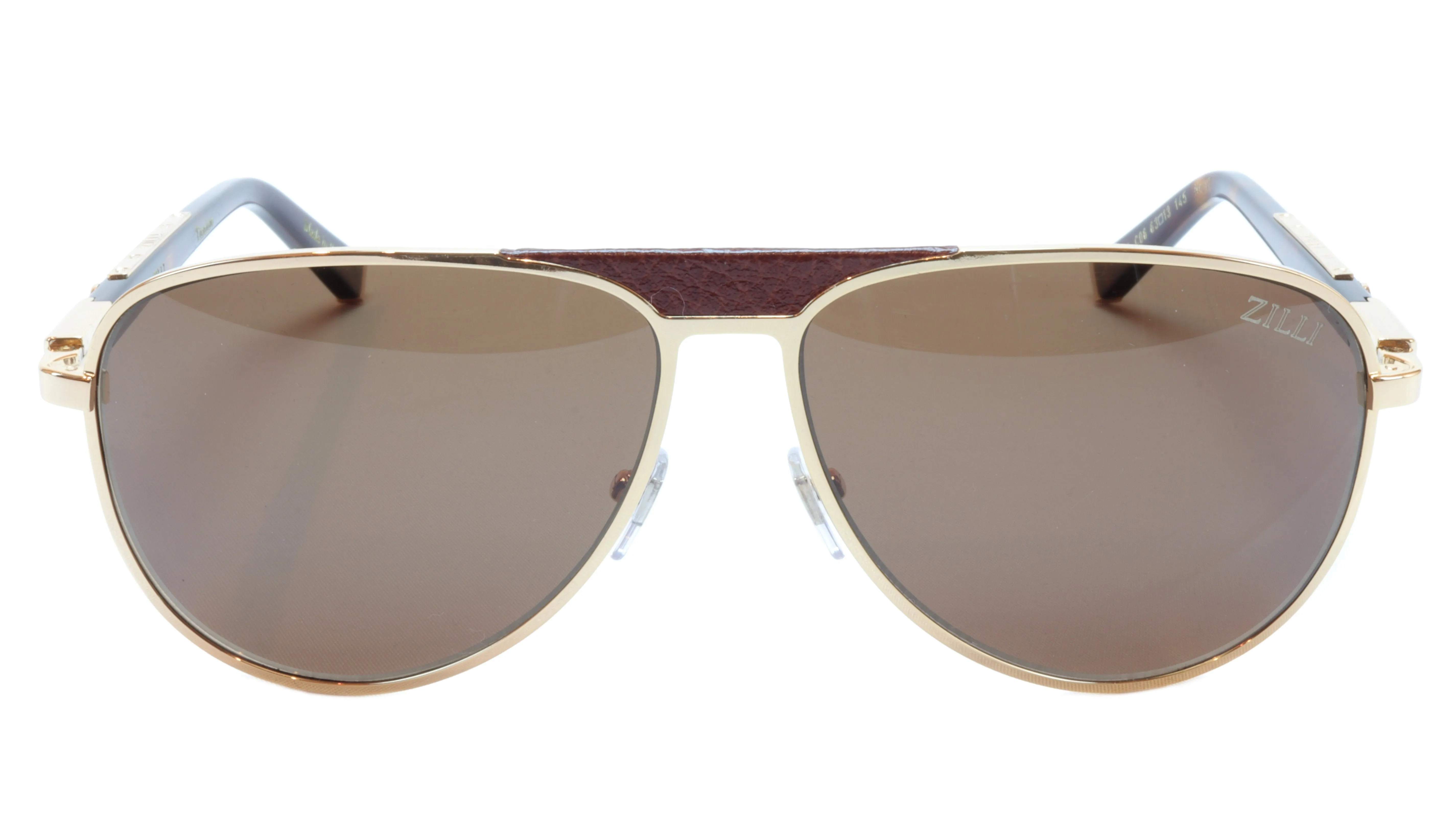 ZILLI Sunglasses Made of High Quality Titanium with Leather Accents