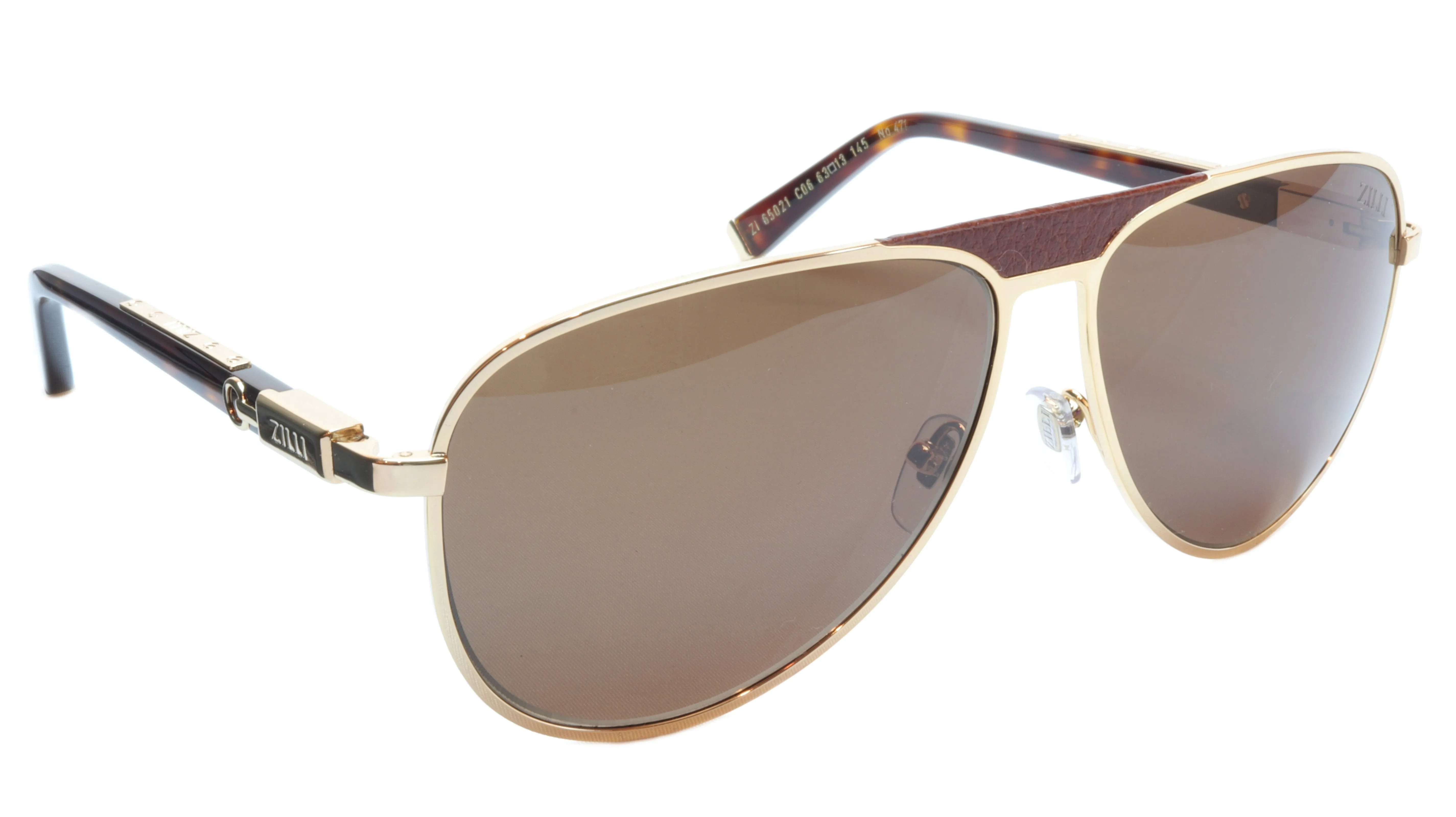 ZILLI Sunglasses Made of High Quality Titanium with Leather Accents