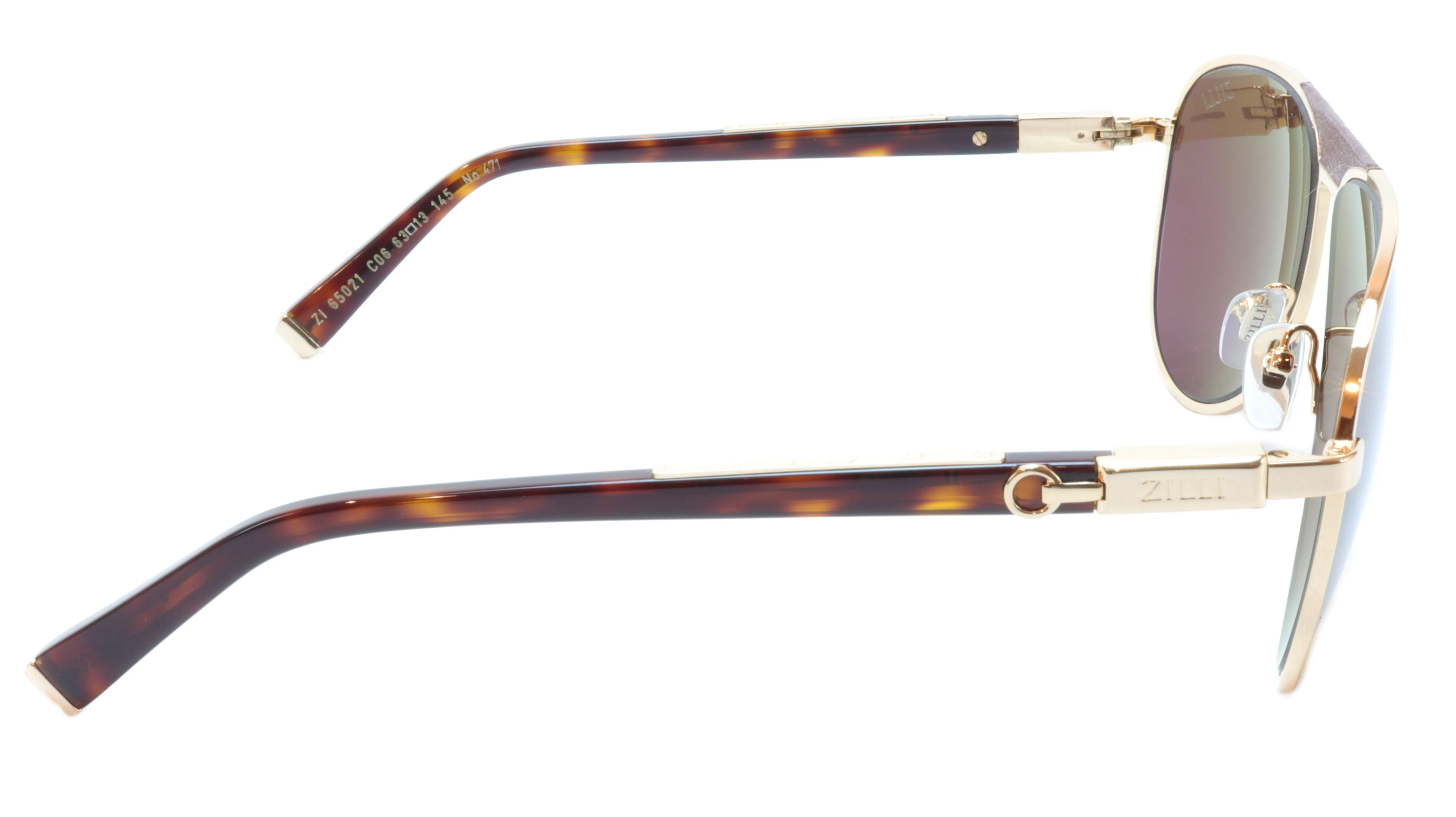 ZILLI Sunglasses Made of High Quality Titanium with Leather Accents