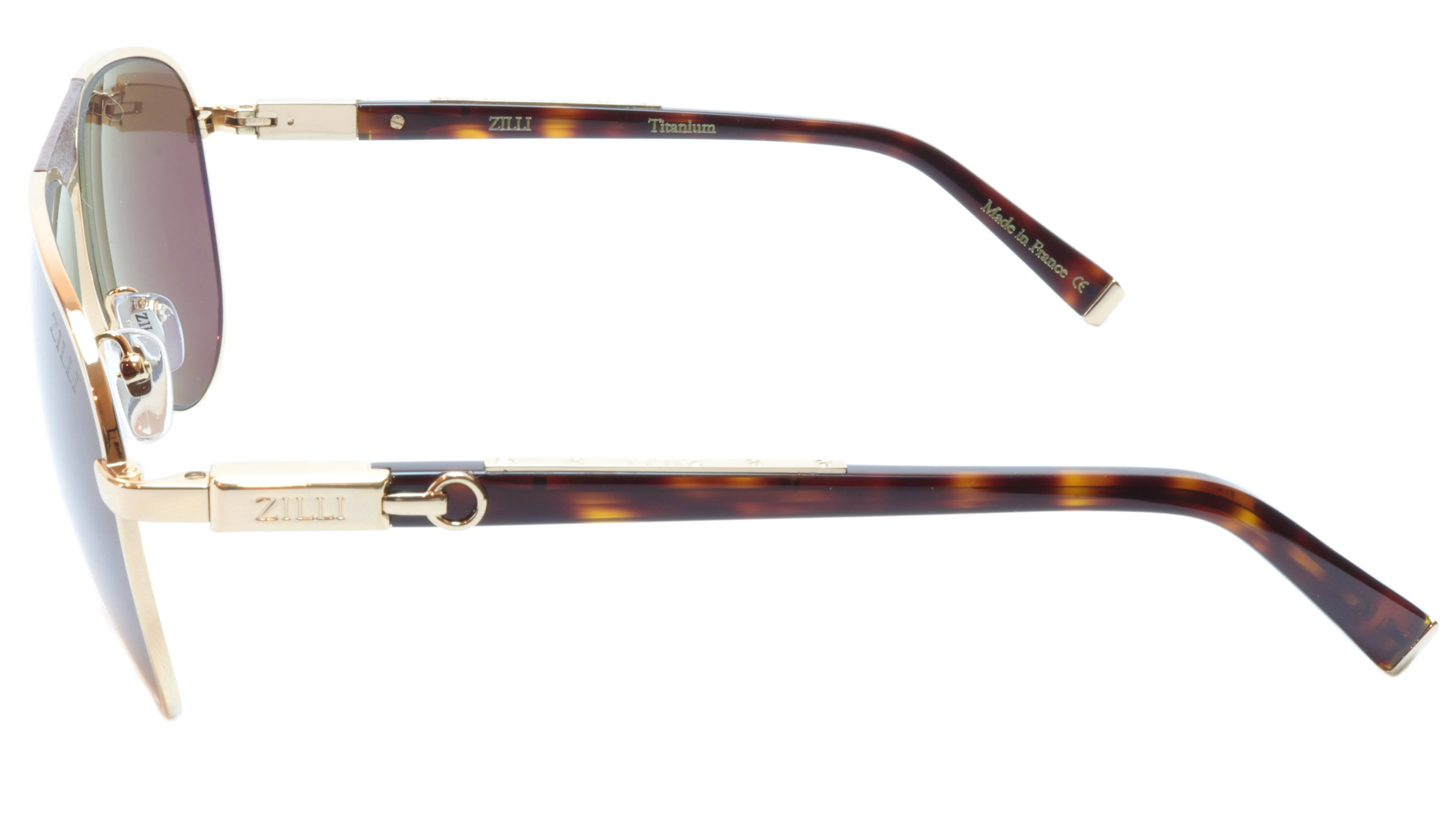 ZILLI Sunglasses Made of High Quality Titanium with Leather Accents