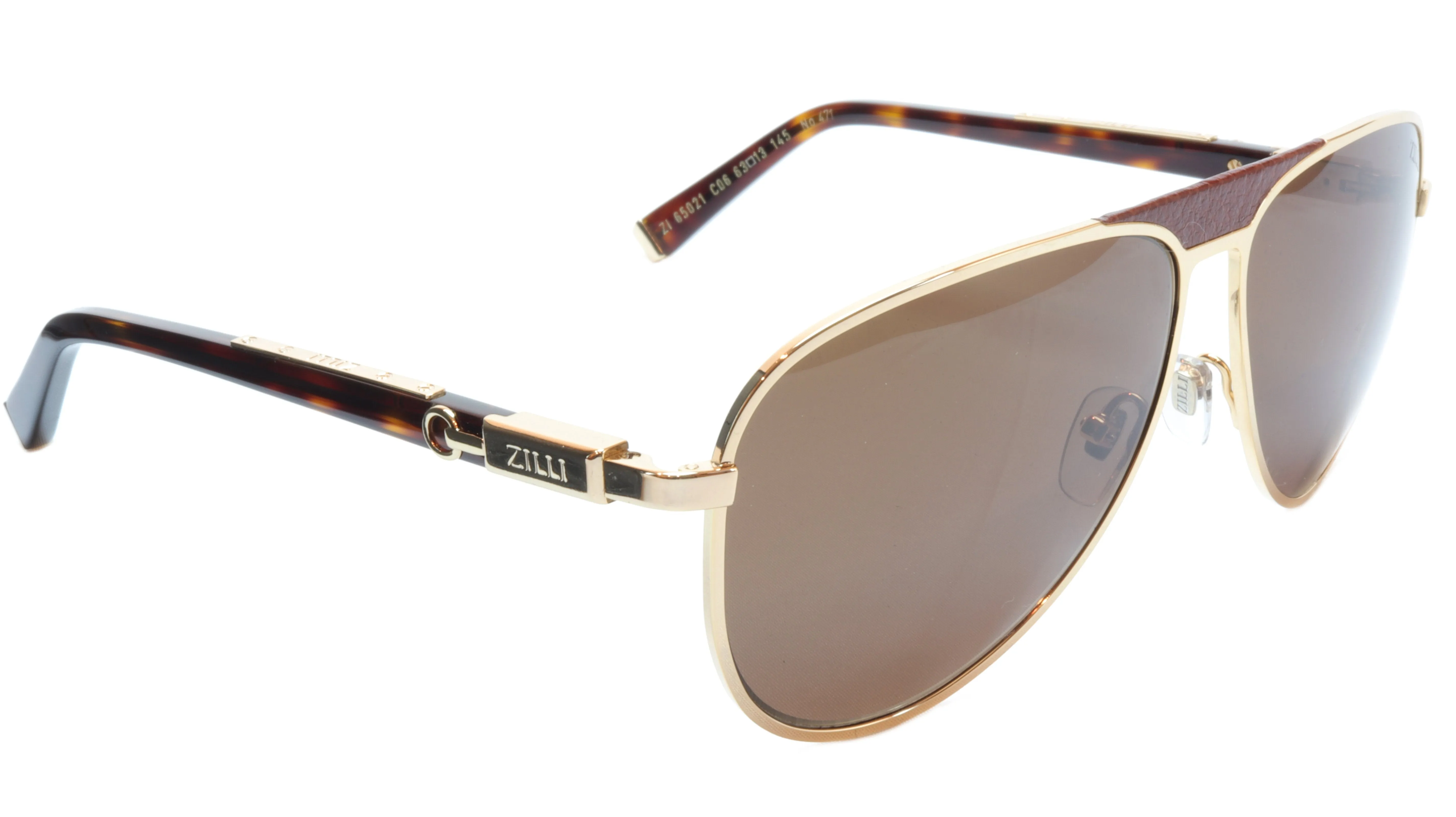 ZILLI Sunglasses Made of High Quality Titanium with Leather Accents