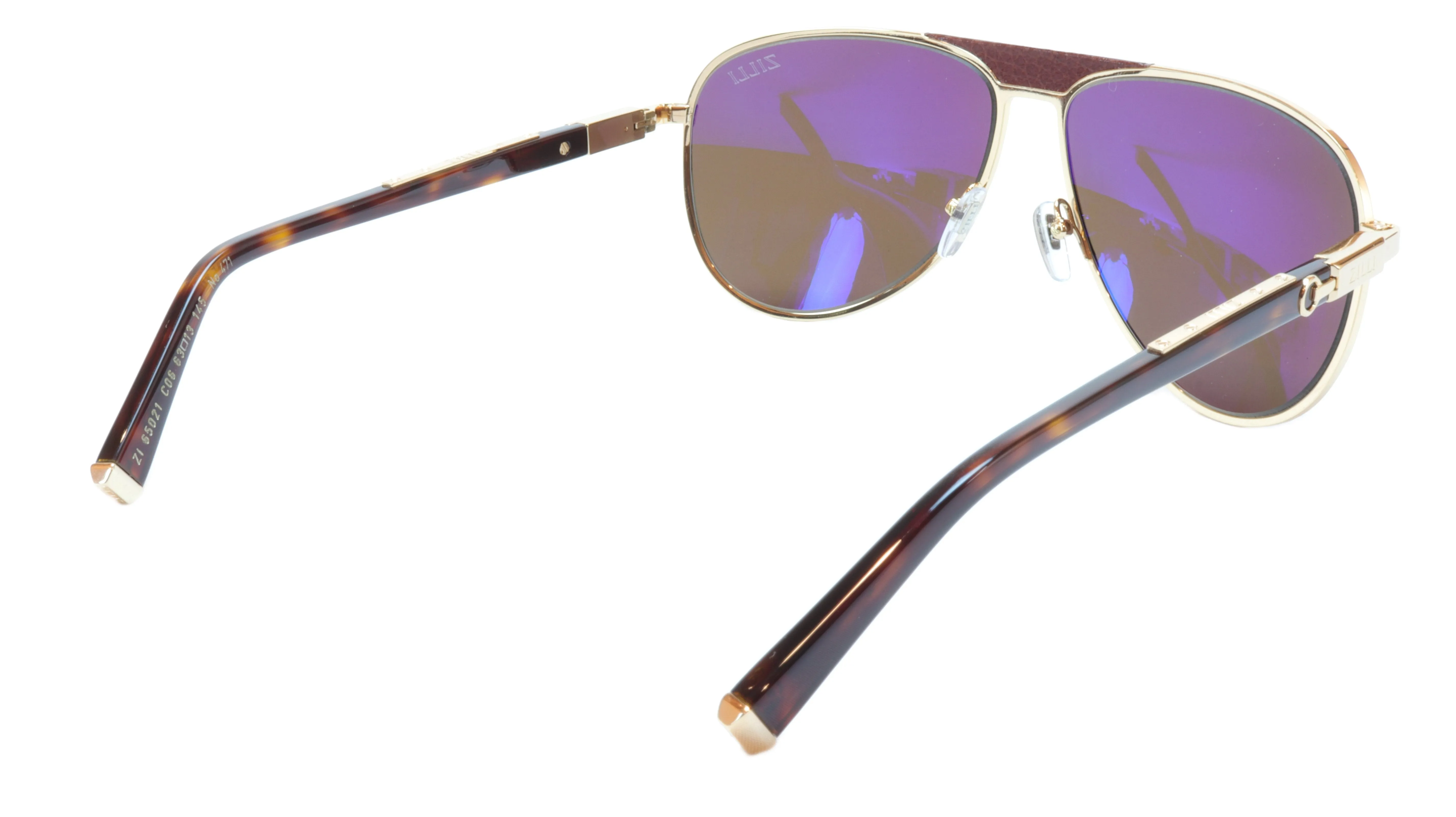 ZILLI Sunglasses Made of High Quality Titanium with Leather Accents
