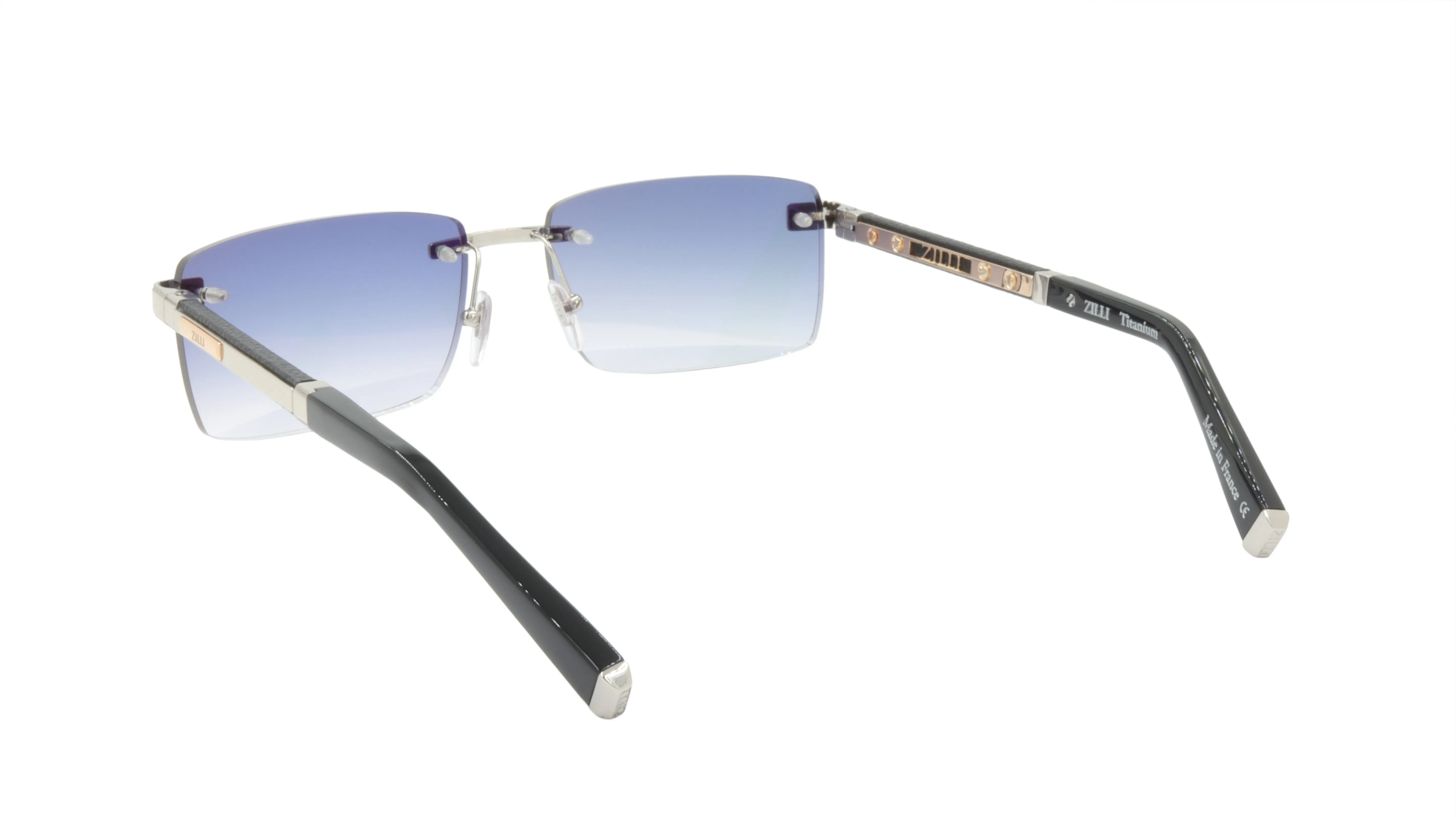 ZILLI Sunglasses Titanium Acetate Leather Gradient France Handmade ZI 65038 C02