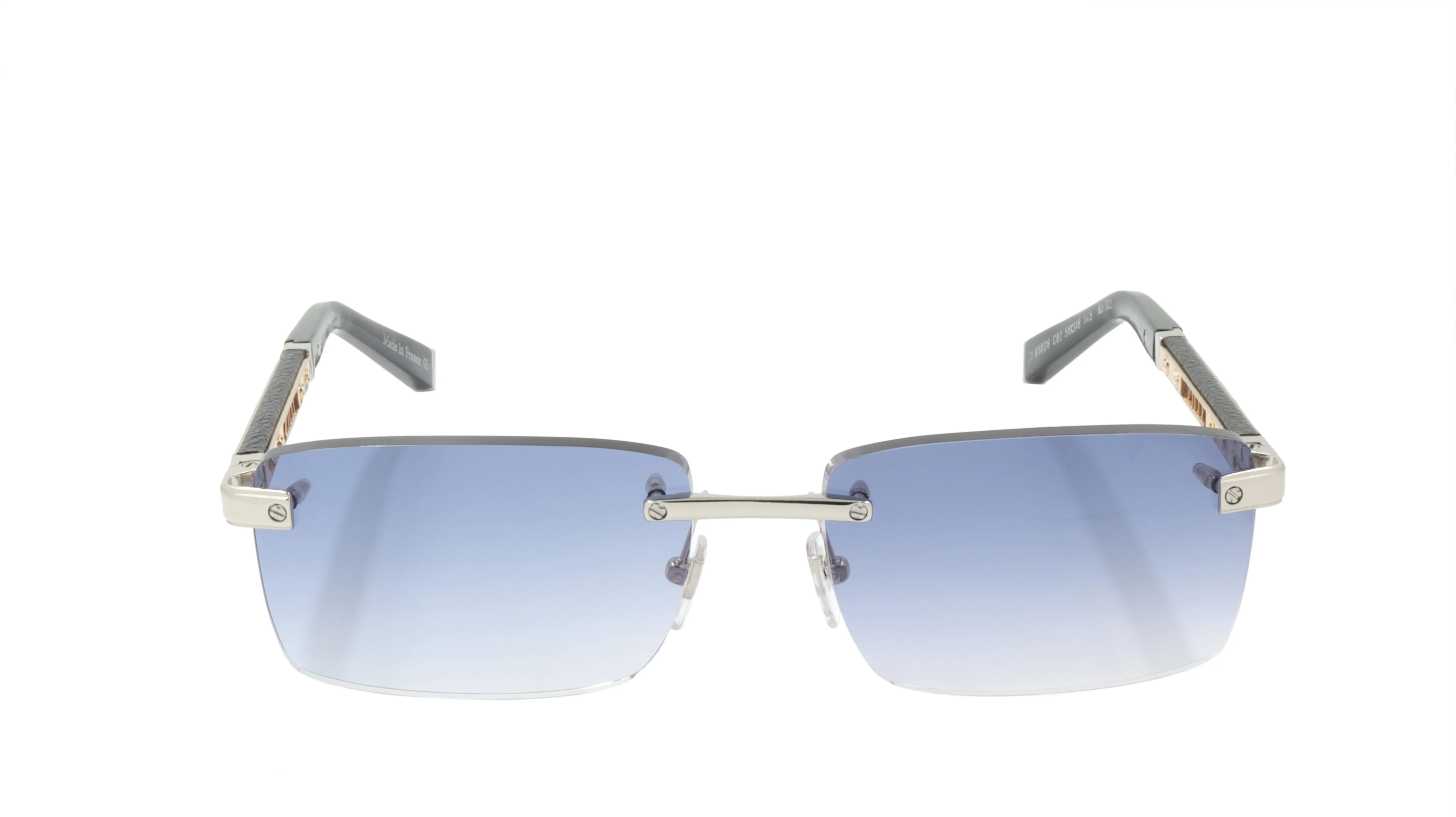 ZILLI Sunglasses Titanium Acetate Leather Gradient France Handmade ZI 65038 C02