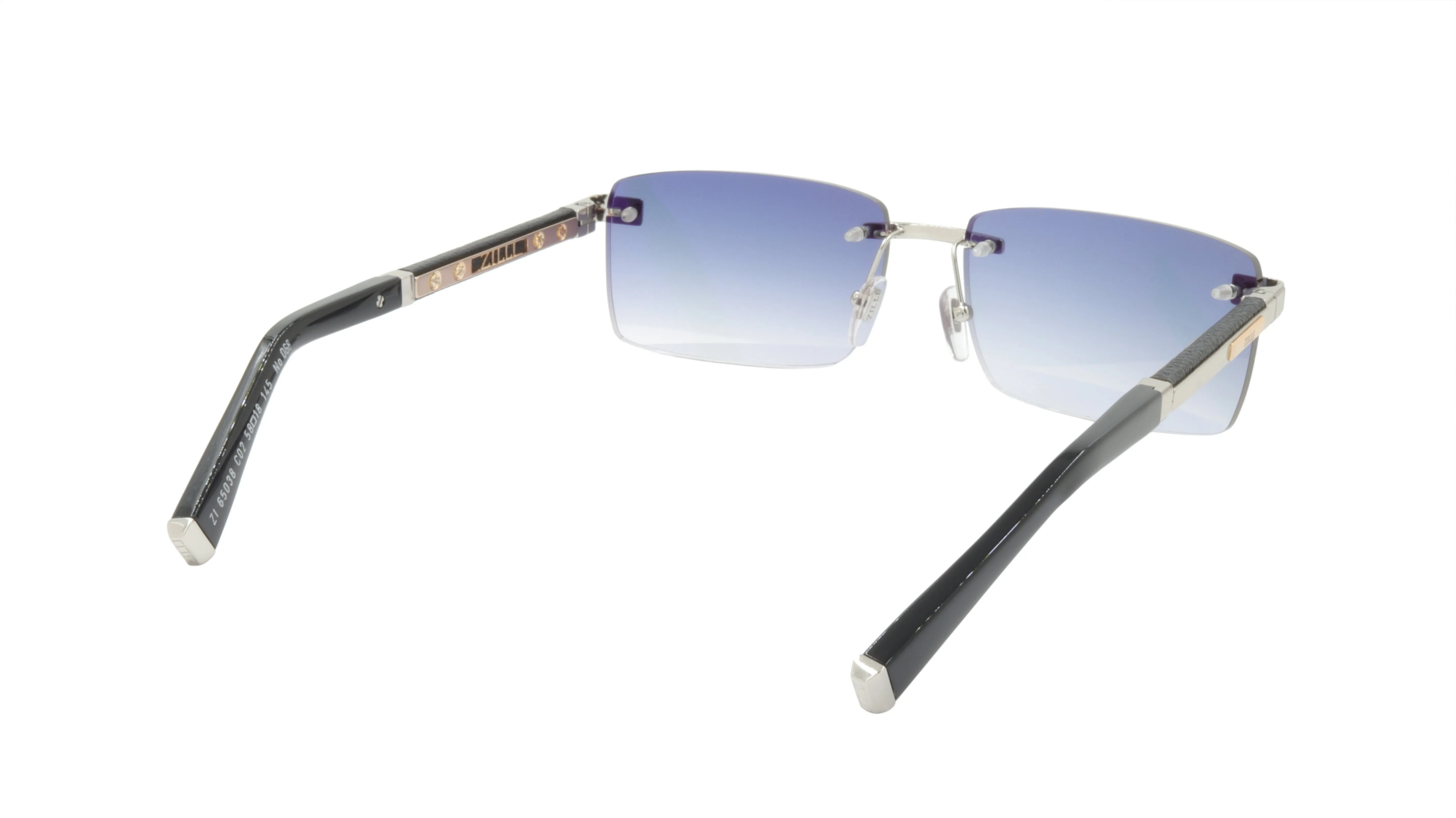 ZILLI Sunglasses Titanium Acetate Leather Gradient France Handmade ZI 65038 C02
