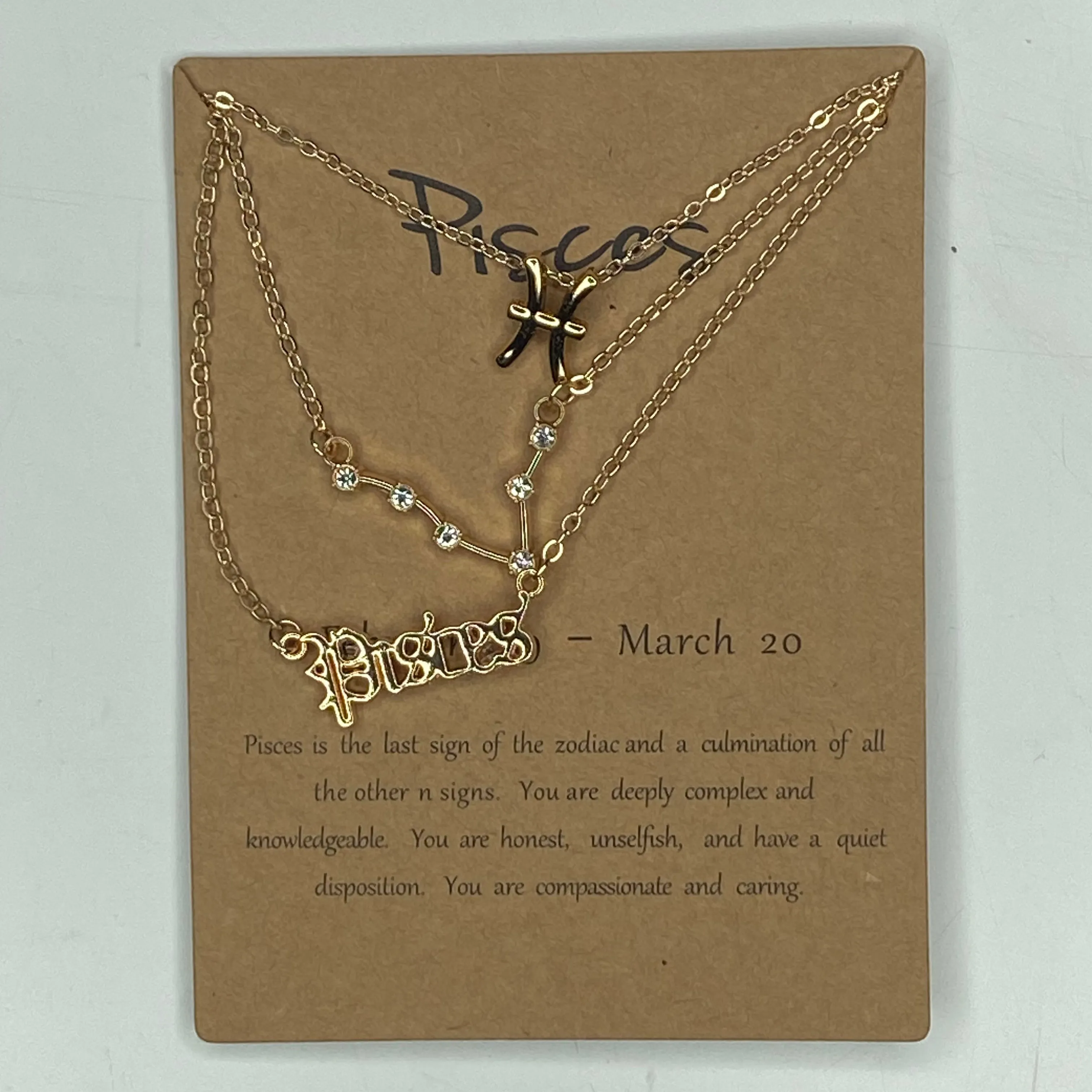 Zodiac Astrological Sign Necklace Set