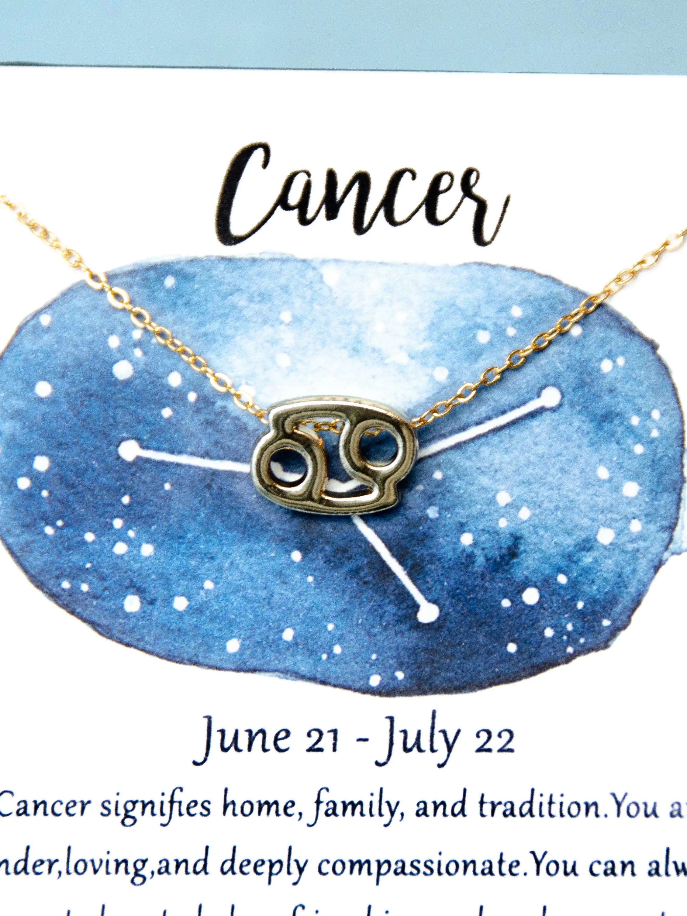 Zodiac Cancer Astrological Necklace